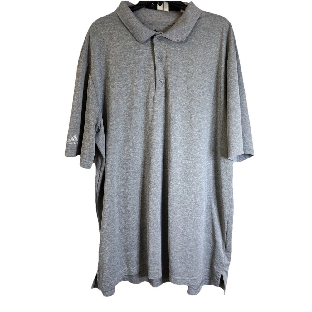 Adidas Men’s Gray Primegreen Polo Shirt Size 2XLT Classic Casual Versatile